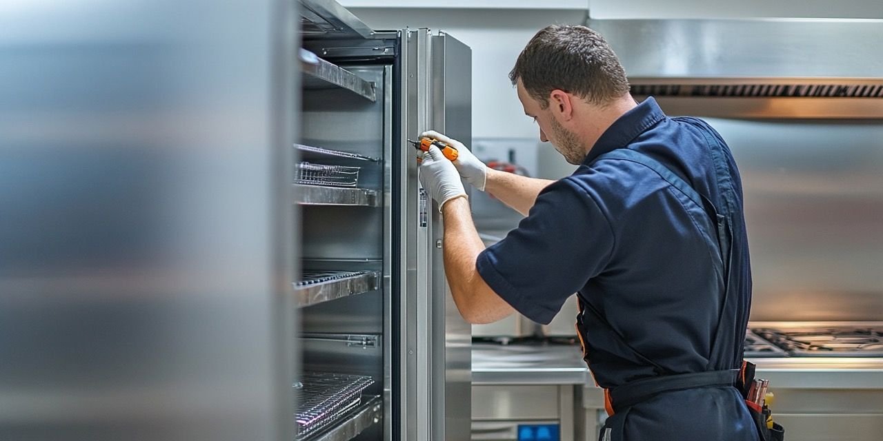 Technician-Repairing-Commercial fridge