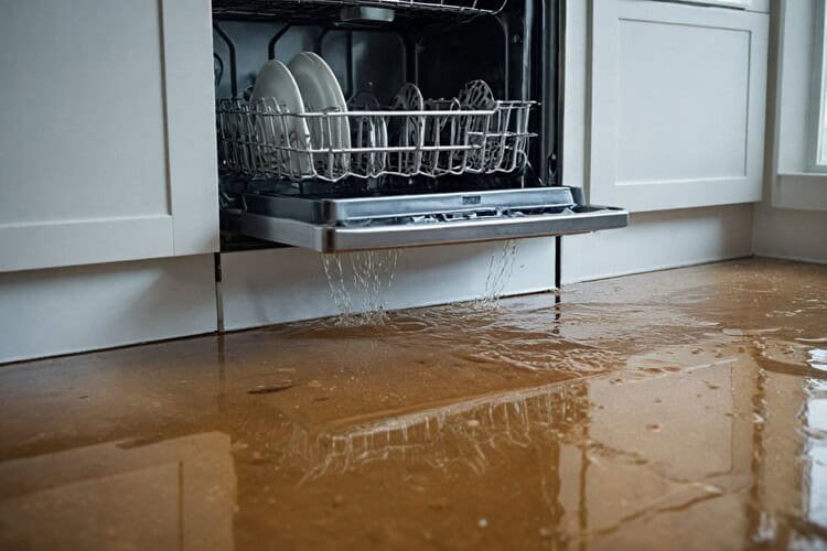 Water leakage in the dishwasher