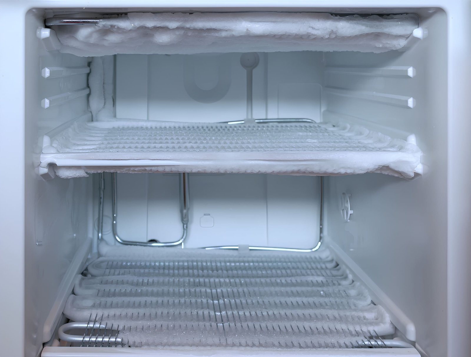 Frost forms on the inside of the refrigerator